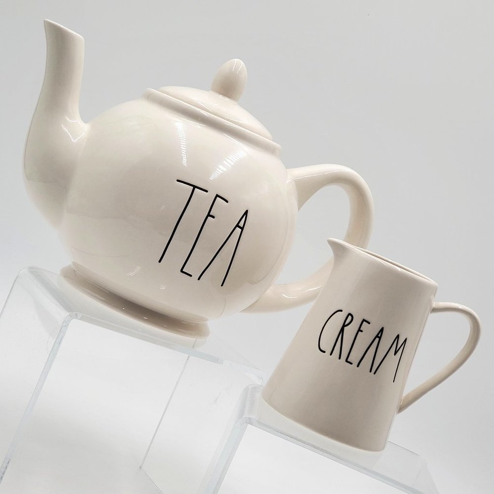 Rae Dunn TEA Pot & CREAM Pitcher - NWOT